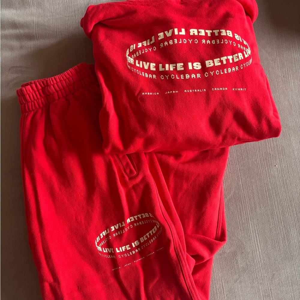Cyclebar Red Relaxed Fit Joggers